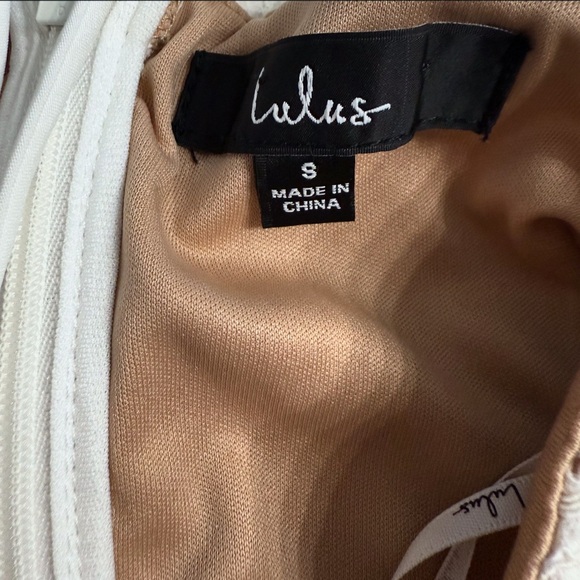 Lulus White Lace Midi Dress Small Spaghetti Strap Slit Fitted - Picture 11 of 14